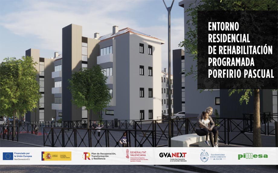 PIMESA licita la ejecución de las obras de Rehabilitación del Entorno Residencial de Rehabilitación Programada Barrio Porfirio Pascual